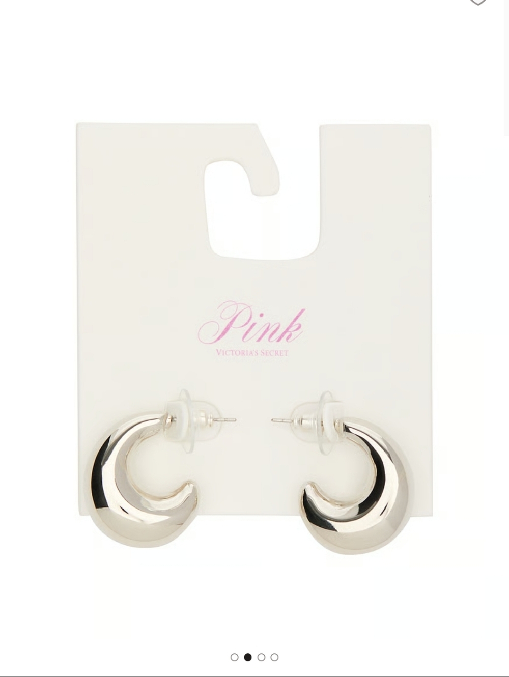Victoria's Secret Pink Silver Chunky Hoop Earrings